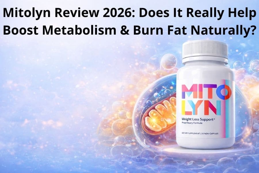 Mitolyn weight loss supplement bottle with mitochondrial energy concept and metabolic support background